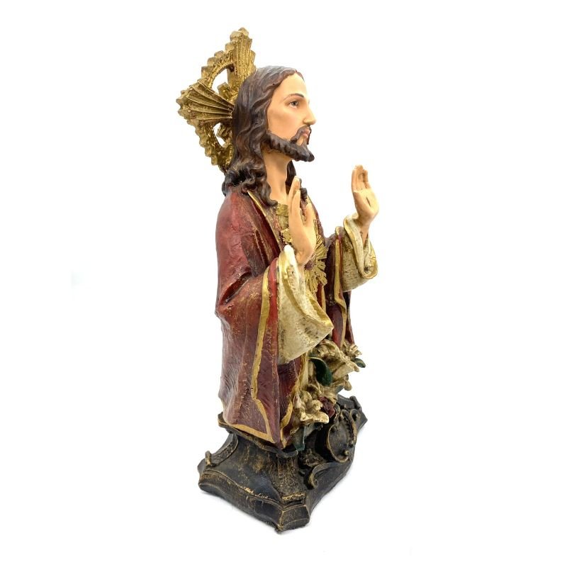 Cod:3052 - Imagem de Resina Sagrado Coração de Jesus - Busto - 34cm