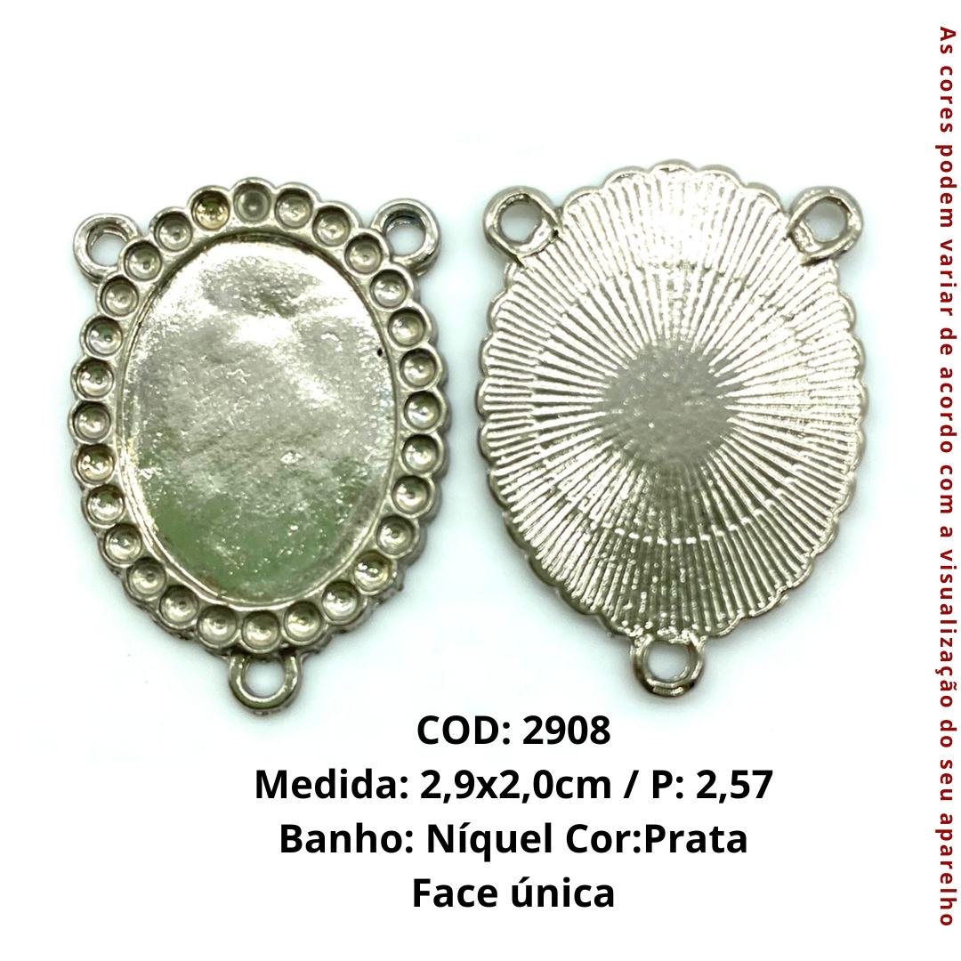 Entremeio/Relicário para Personalização Medida:2,9 x 2,0cm - Aplicação de strass- Pacote com 5 un