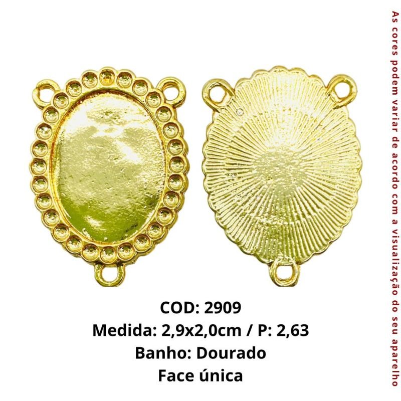 Entremeio/Relicário para Personalização Medida:2,9 x 2,0cm - Aplicação de strass- Pacote com 5 un