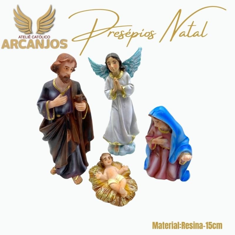 Cod: 2822-Presépio Natal completo 12 Peças - 15cm (Material Resina)