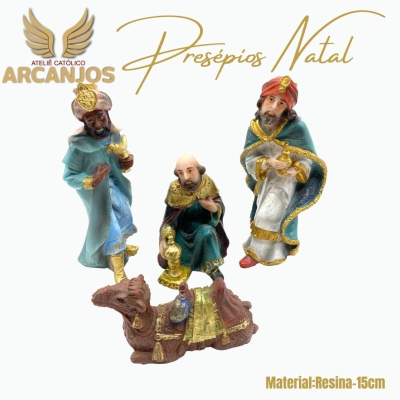 Cod: 2822-Presépio Natal completo 12 Peças - 15cm (Material Resina)
