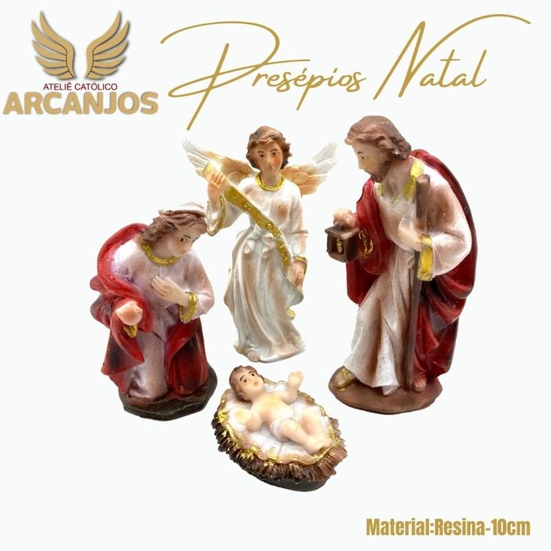 Cod: 2812-Presépio Natal completo 11 Peças - 10cm (Material Resina)