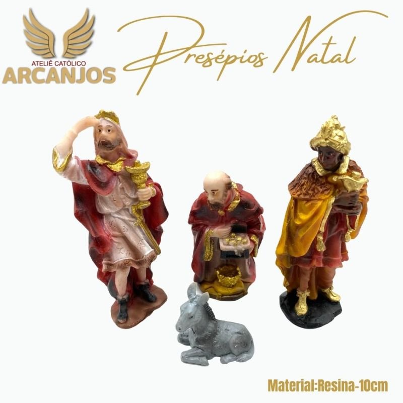 Cod: 2812-Presépio Natal completo 11 Peças - 10cm (Material Resina)