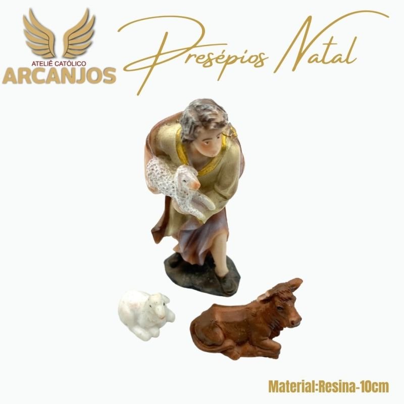 Cod: 2812-Presépio Natal completo 11 Peças - 10cm (Material Resina)