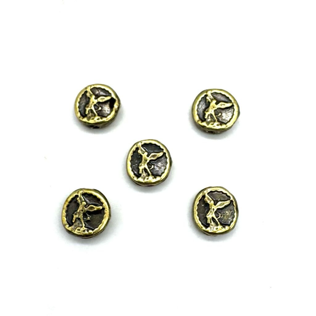 6303/4/0- Passante São MIguel Arcanjo - 1,1x1,1 cm - Ouro Velho