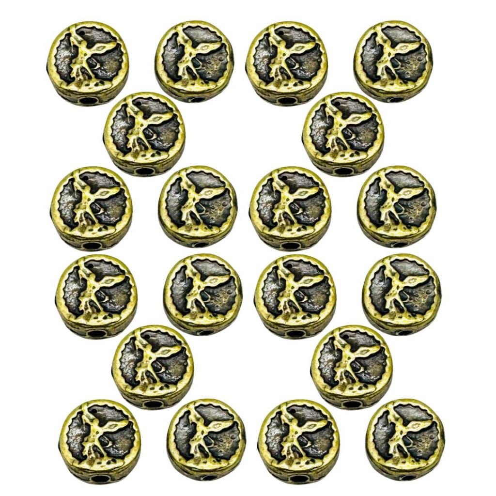 6303/4/0- Passante São MIguel Arcanjo - 1,1x1,1 cm - Ouro Velho