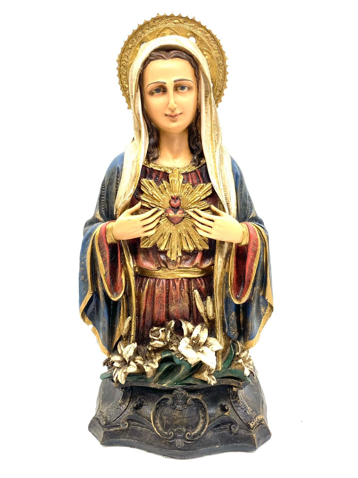 Cod:3053 - Imagem de Resina Imaculado Coração de Maria- Busto - 34cm