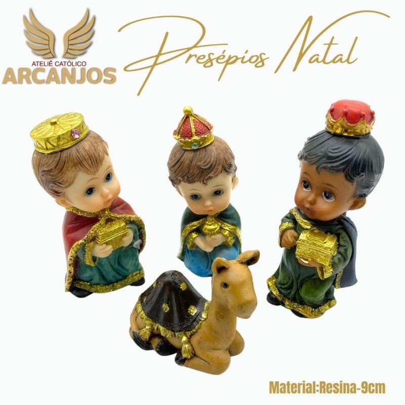 Cod: 2823-Presépio Natal Infantil completo 12 Peças - 9cm (Material Resina)