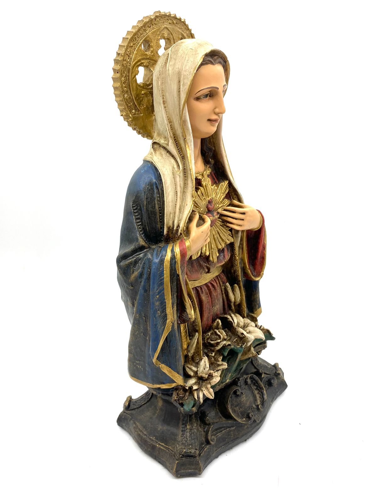 Cod:3053 - Imagem de Resina Imaculado Coração de Maria- Busto - 34cm