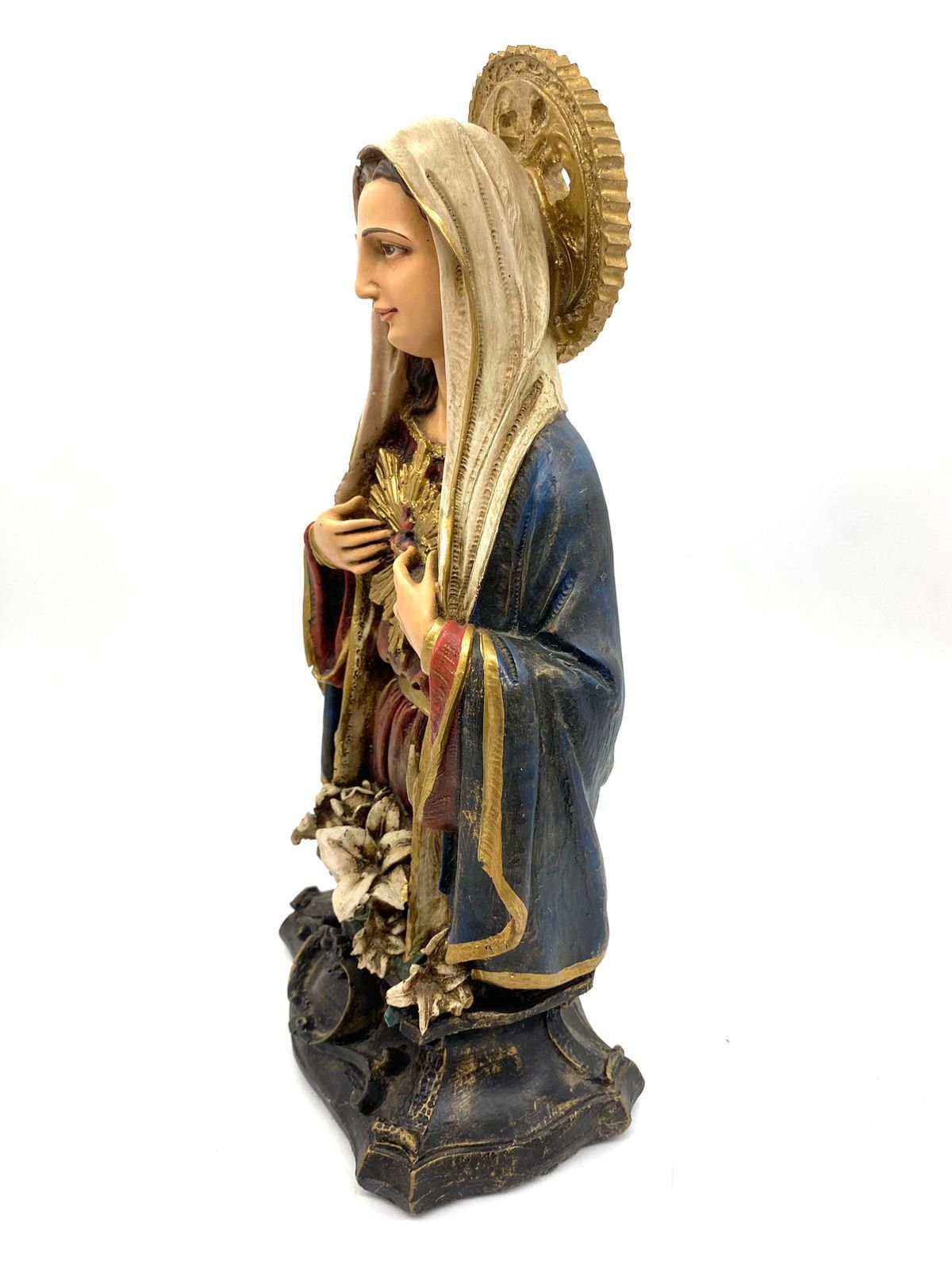 Cod:3053 - Imagem de Resina Imaculado Coração de Maria- Busto - 34cm