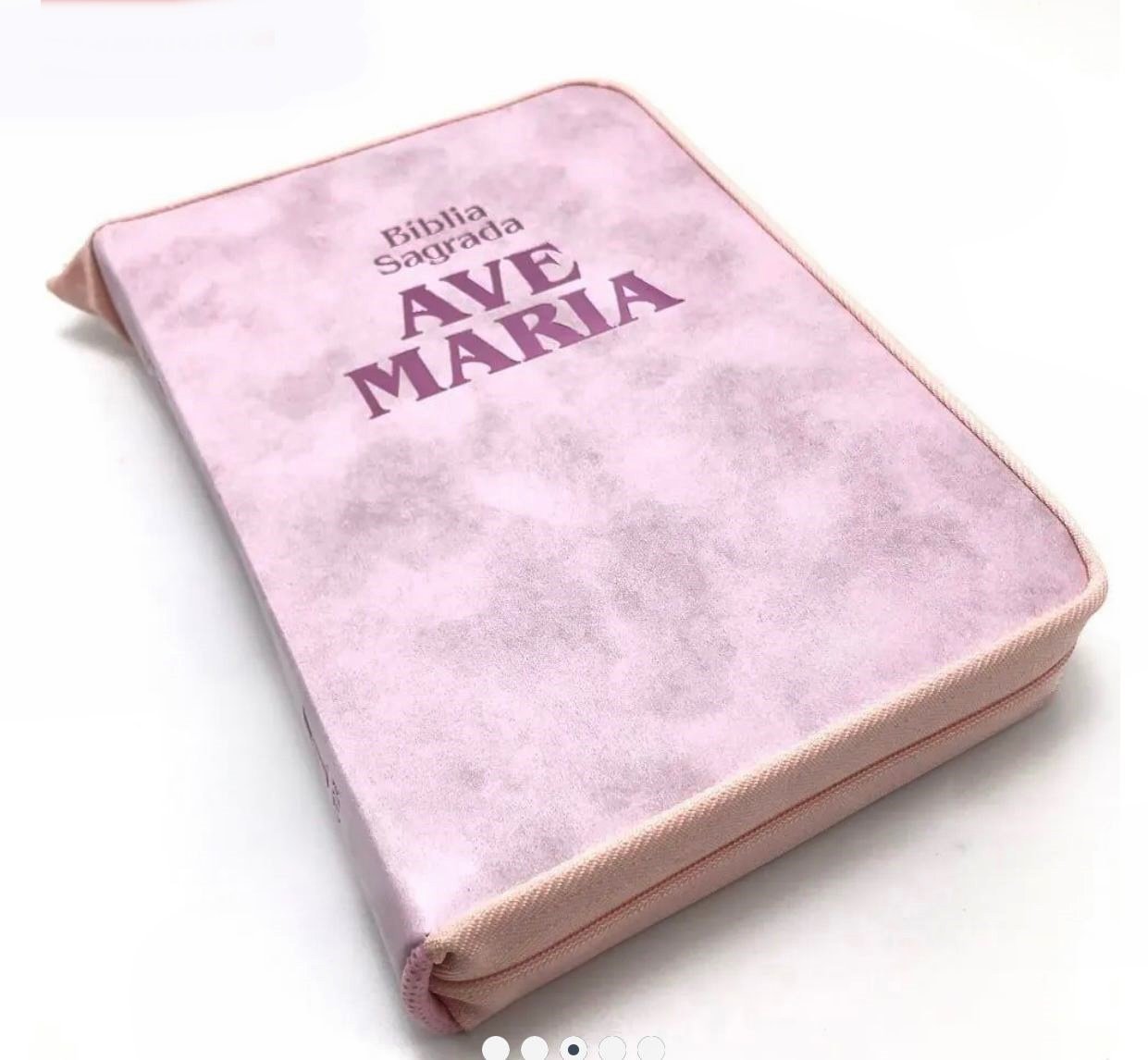 Bíblia Ave Maria - Zíper Strike - Média - Rosa