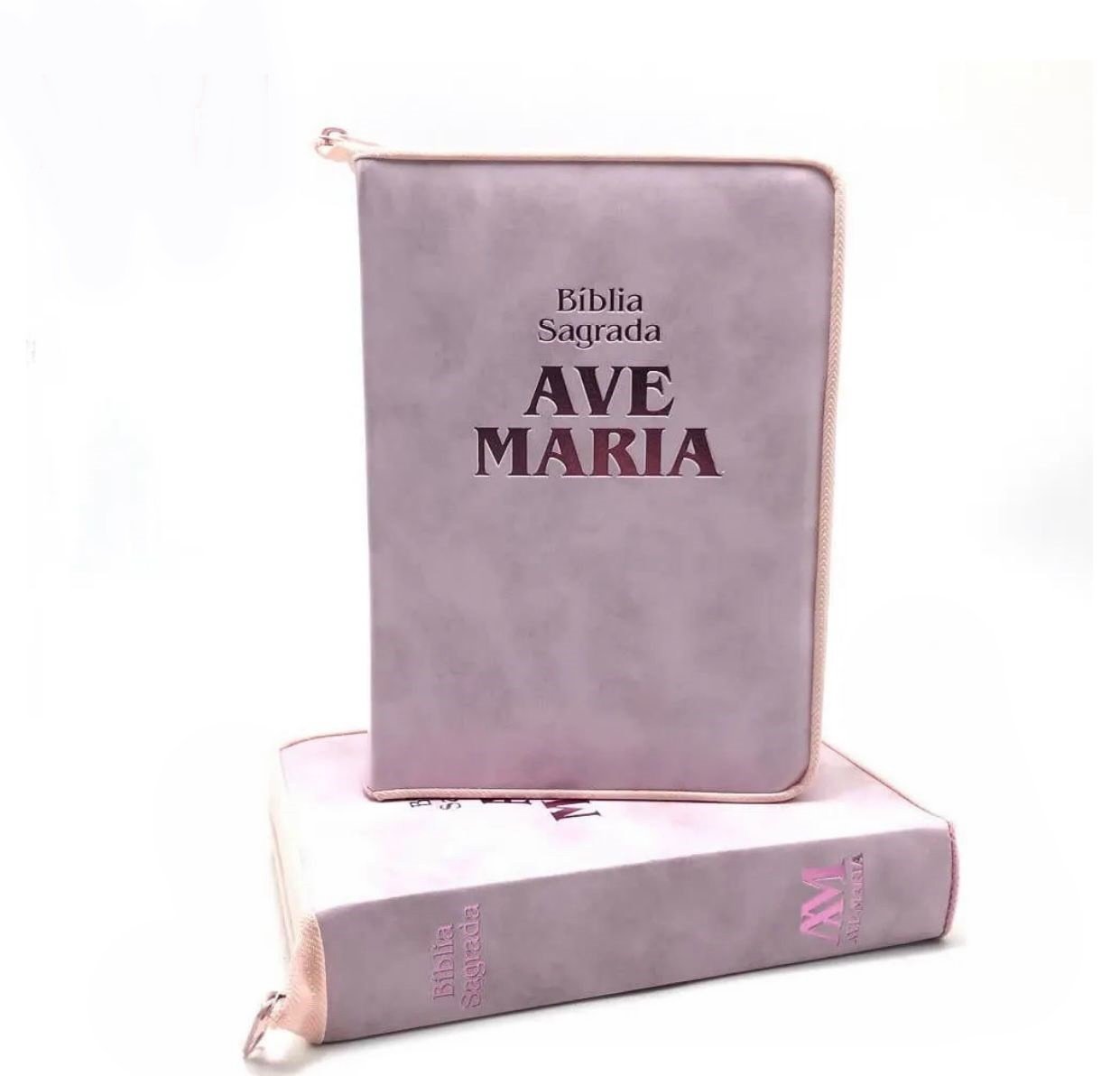 Bíblia Ave Maria - Zíper Strike - Média - Rosa