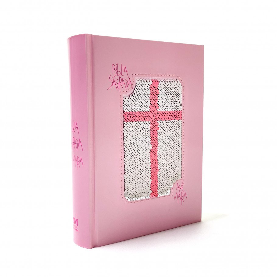 Cod:2136 - Biblia Sagrada - Capa Lantejoulas - Editora Ave Maria