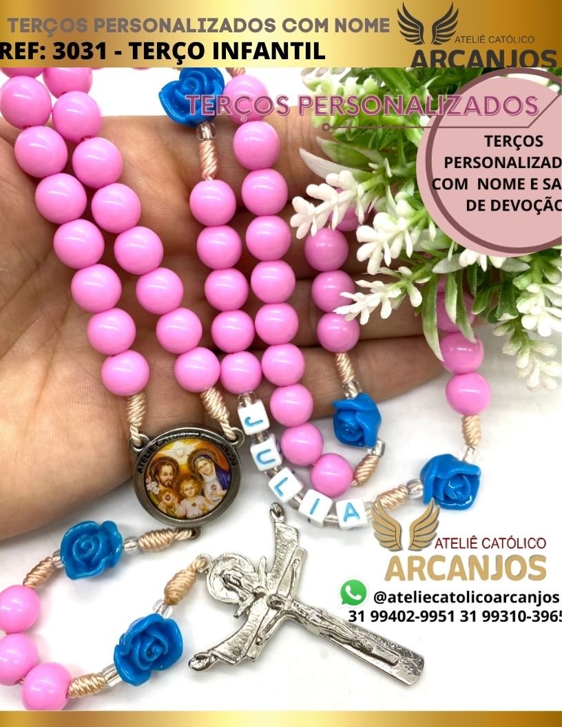 Terço Personalizado Modelo Infantil - REF:3031/10MM