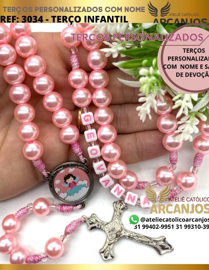 Terço Personalizado Modelo Infantil - REF:3034/10MM