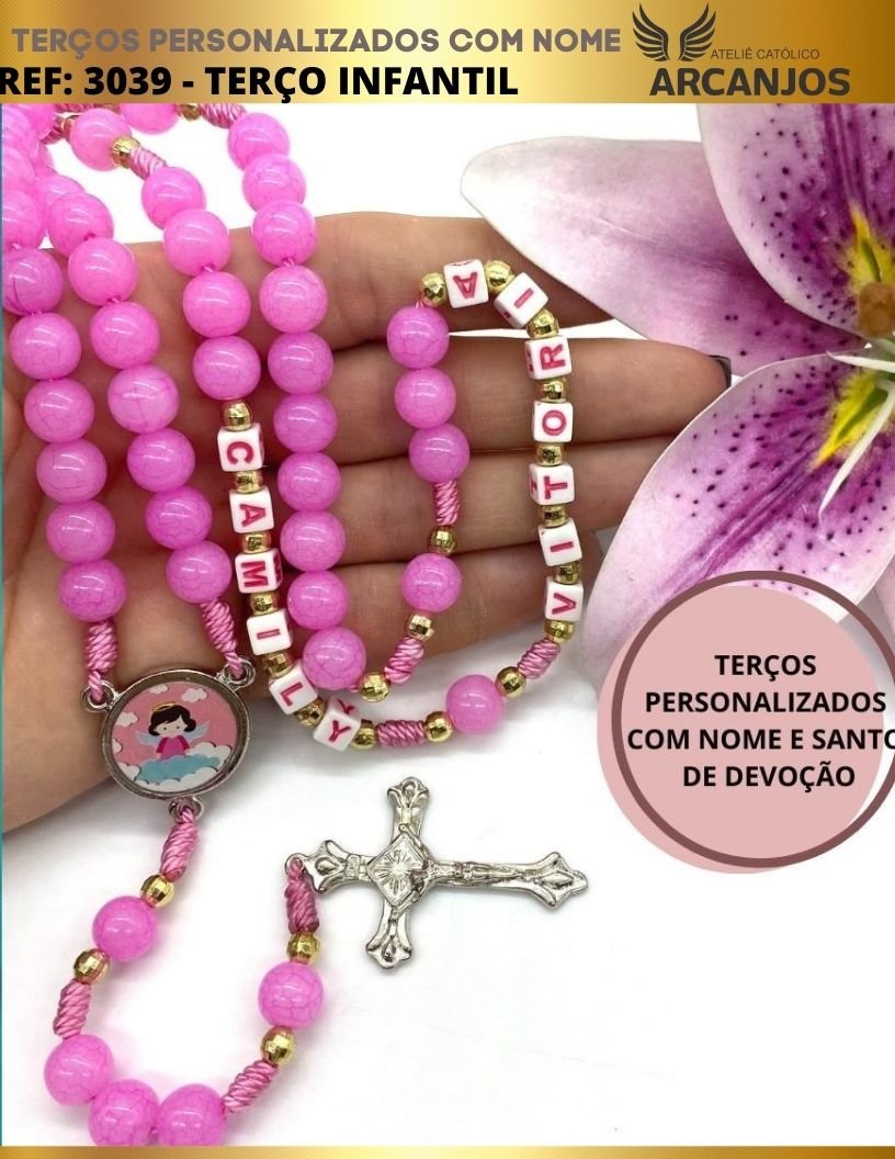 Terço Personalizado Modelo Infantil - REF:3039/10MM