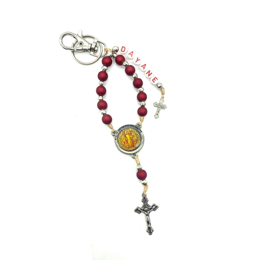 Chaveiro Personalizado Com 1 Nome - Cor Vermelho - São Bento