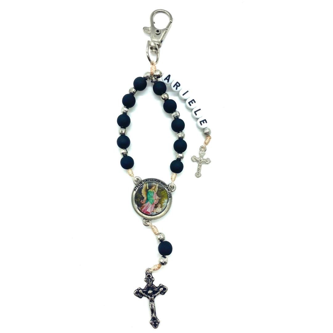 Chaveiro Personalizado Com 1 Nome-Cor Preto - Anjo da Guarda