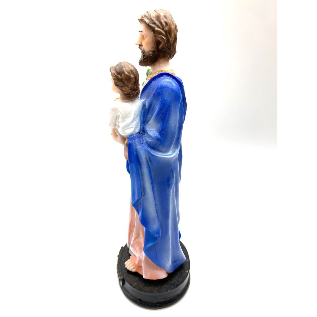 Cod:2691 - São José 20cm - Imagem em Resina (Manto Azul)