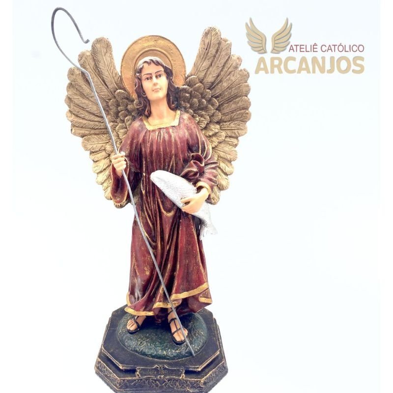 Cod:3177-Imagem São Rafael Arcanjo 40cm - Resina