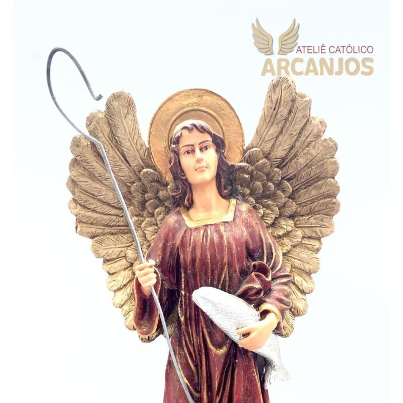 Cod:3177-Imagem São Rafael Arcanjo 40cm - Resina