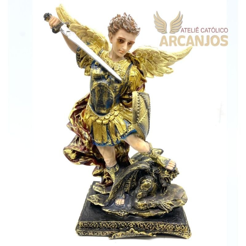 Cod:3179-Imagem São Miguel Arcanjo 40cm - Resina