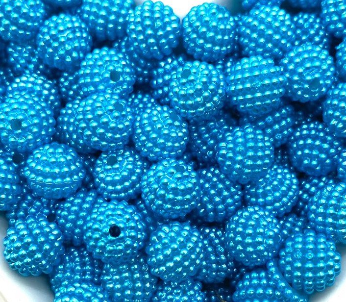 Bolinha passante Azul Capri - Craquelada 10mm