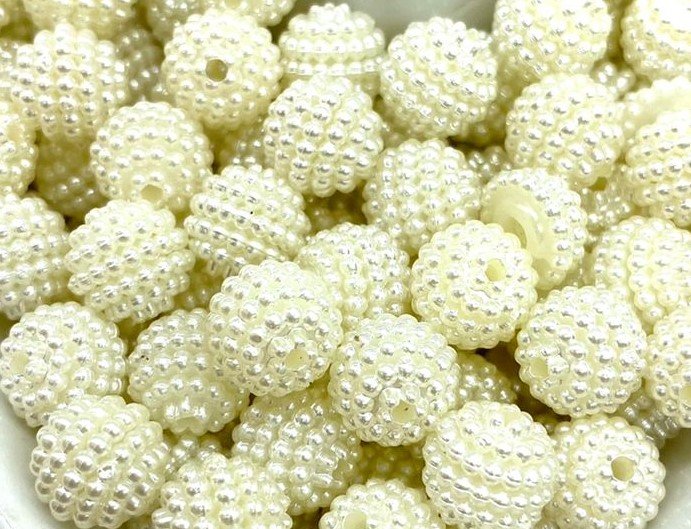 Bolinha passante Perolada - Craquelada 10mm