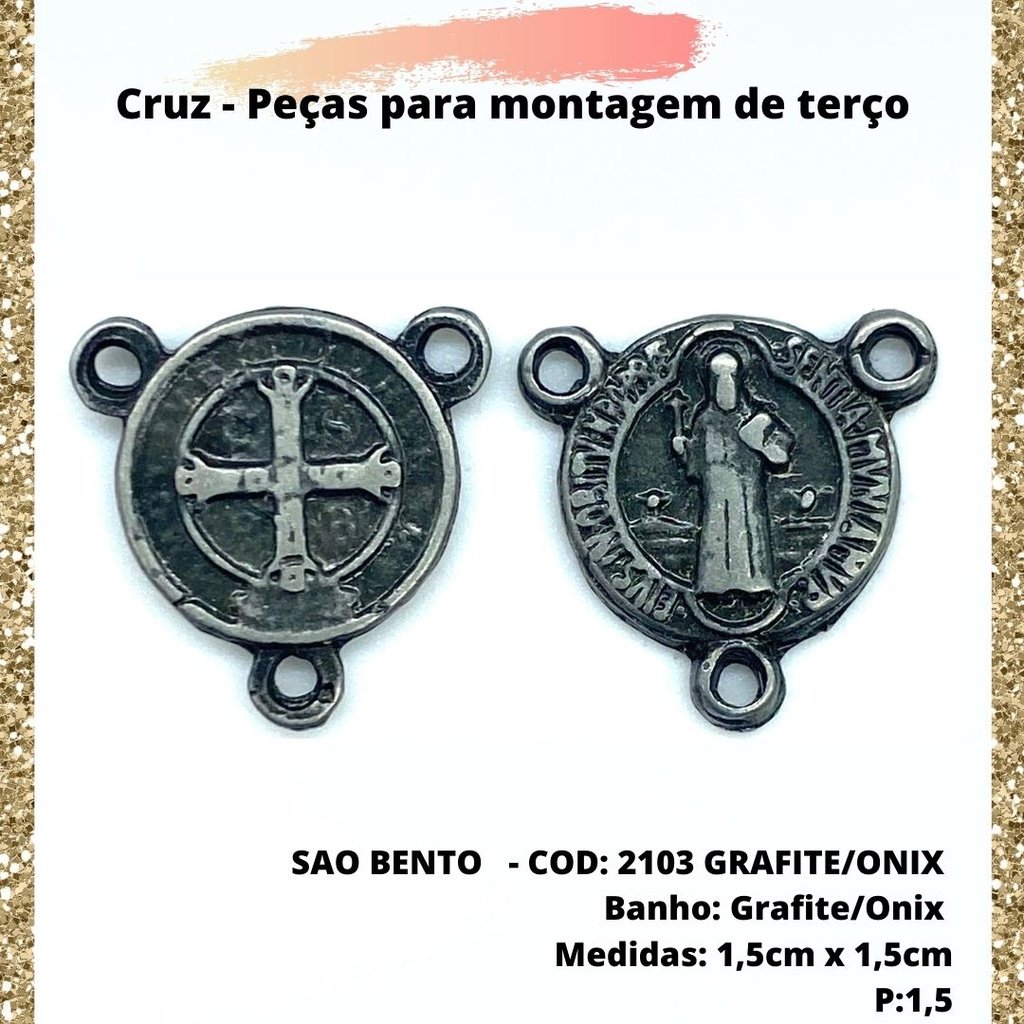 CRUZ RESINADA EM COR - COD:4031 Resina Branca 5,5CM X 3,2CM