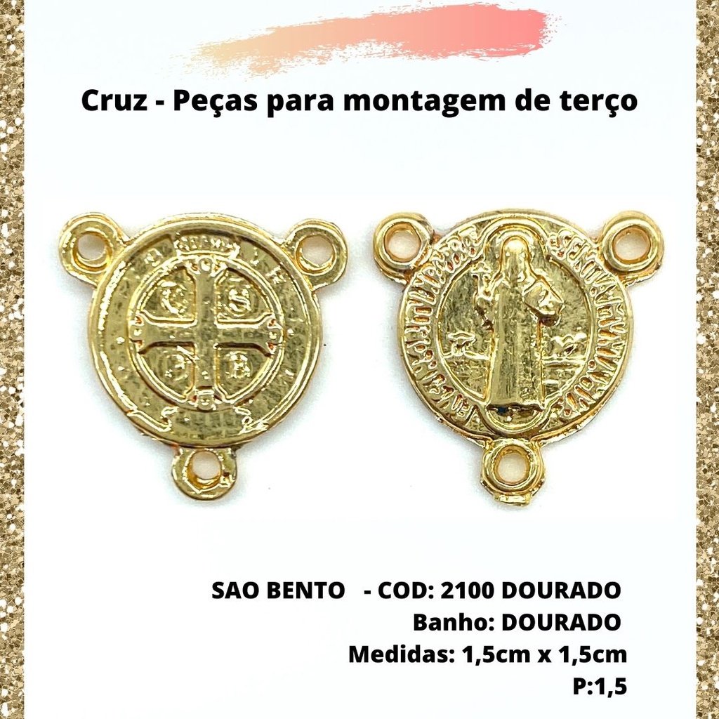 CRUZ RESINADA EM COR - COD:4031 Resina Branca 5,5CM X 3,2CM