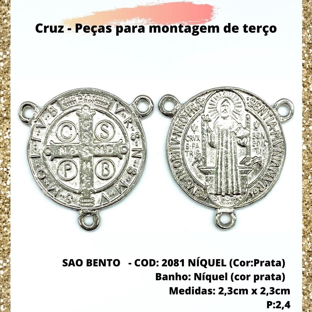 CRUZ RESINADA EM COR - COD:4031 Resina Branca 5,5CM X 3,2CM