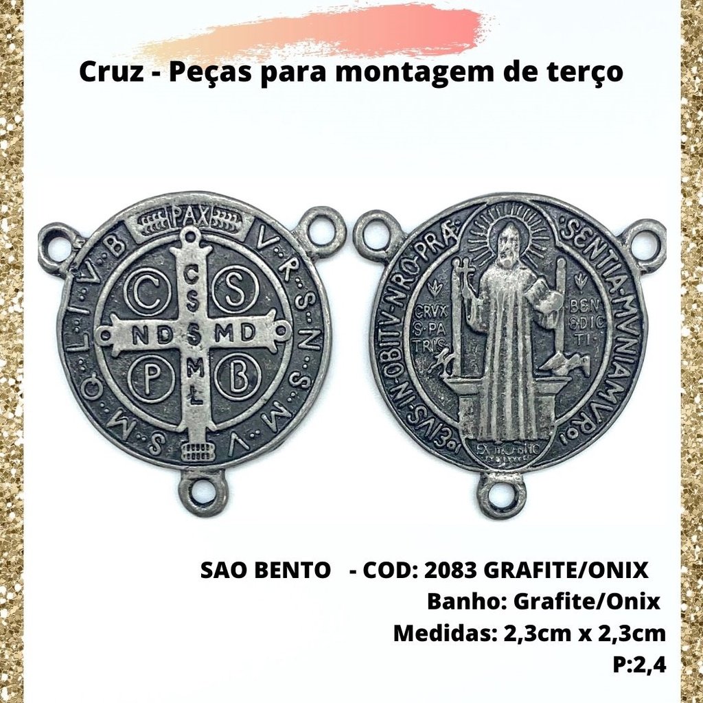 CRUZ RESINADA EM COR - COD:4031 Resina Branca 5,5CM X 3,2CM