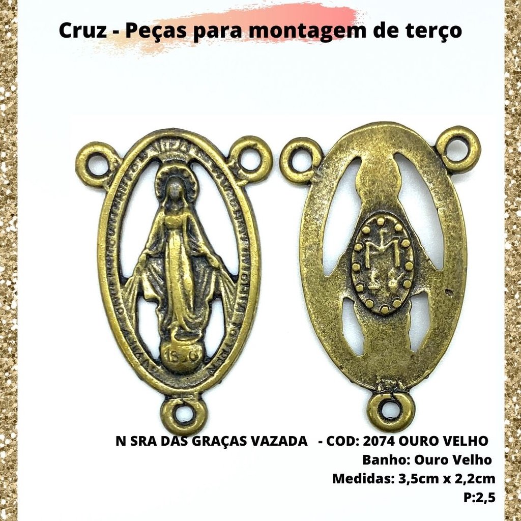 CRUZ RESINADA EM COR - COD:4031 Resina Branca 5,5CM X 3,2CM