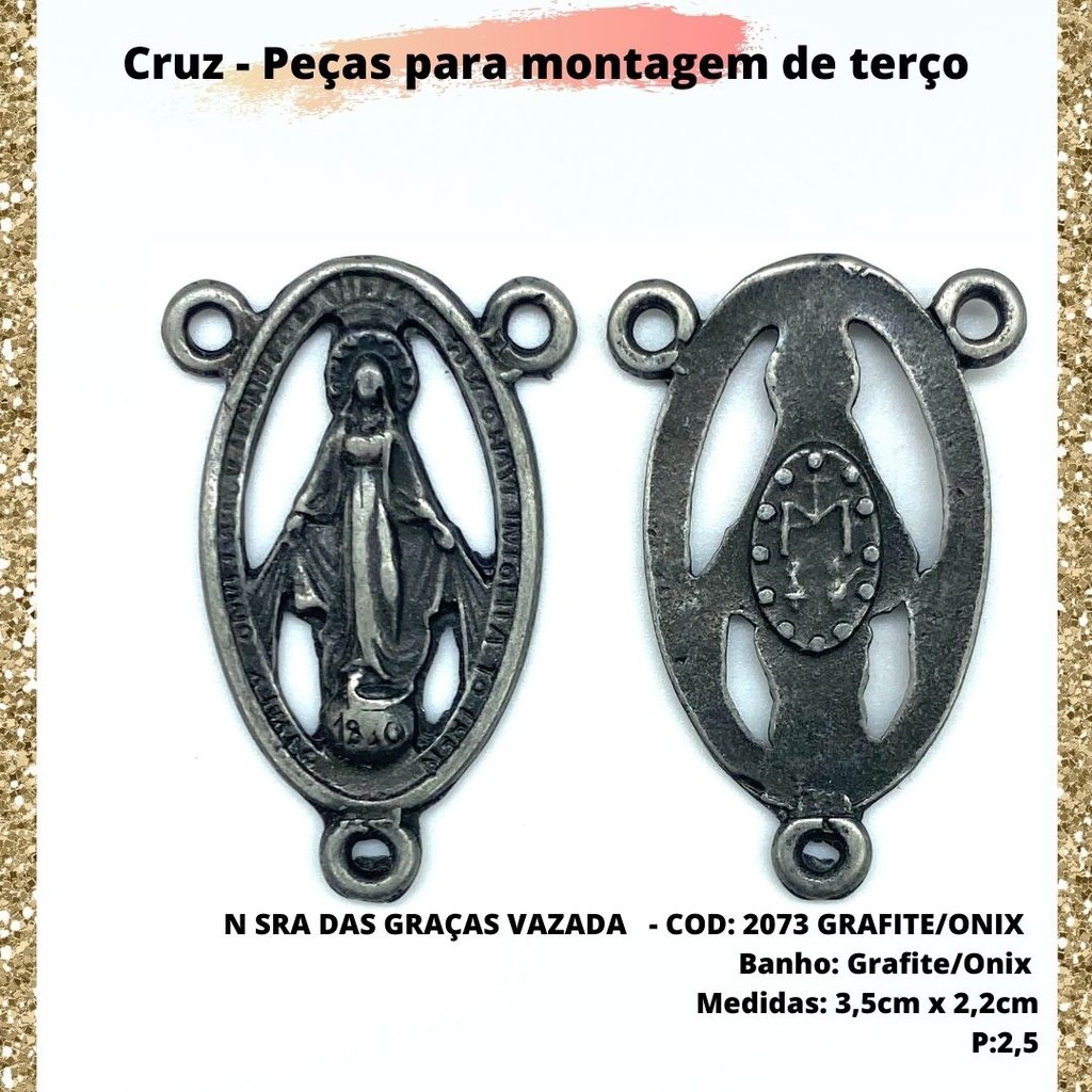 CRUZ RESINADA EM COR - COD:4031 Resina Branca 5,5CM X 3,2CM