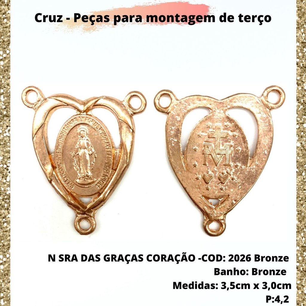 CRUZ RESINADA EM COR - COD:4031 Resina Branca 5,5CM X 3,2CM