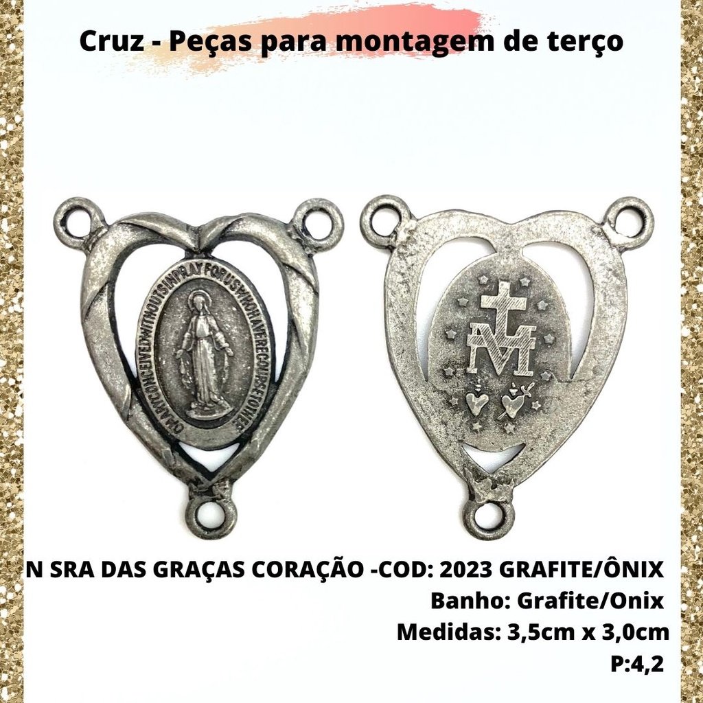 CRUZ RESINADA EM COR - COD:4031 Resina Branca 5,5CM X 3,2CM