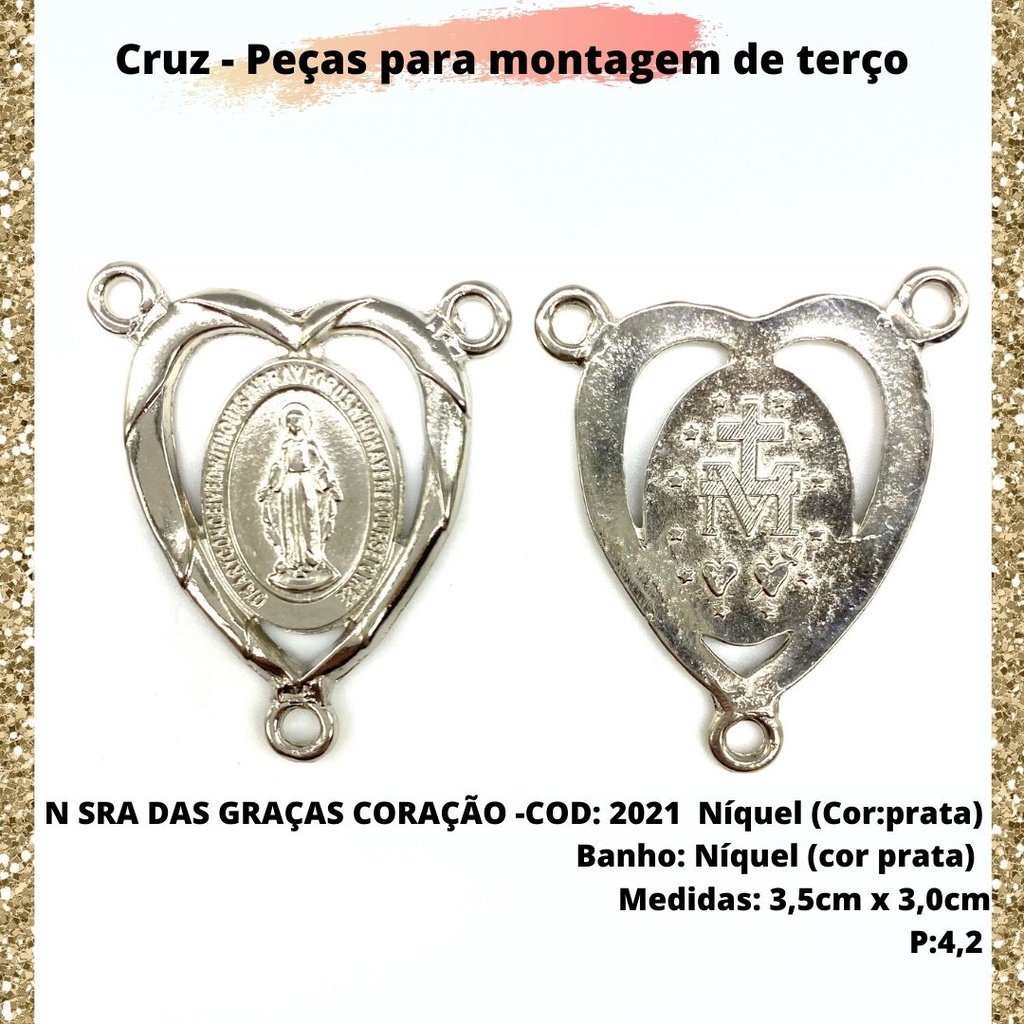 CRUZ RESINADA EM COR - COD:4031 Resina Branca 5,5CM X 3,2CM