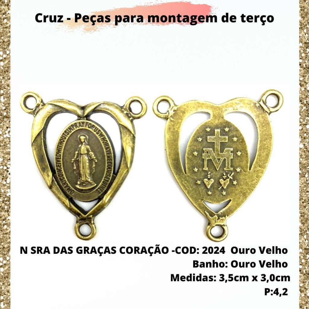 CRUZ RESINADA EM COR - COD:4031 Resina Branca 5,5CM X 3,2CM