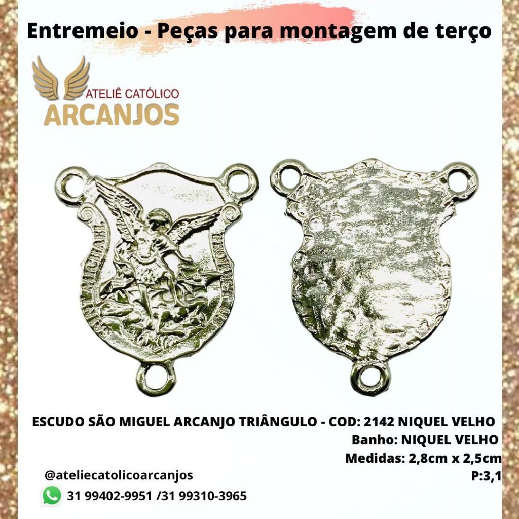 CRUZ RESINADA EM COR - COD:4031 Resina Branca 5,5CM X 3,2CM