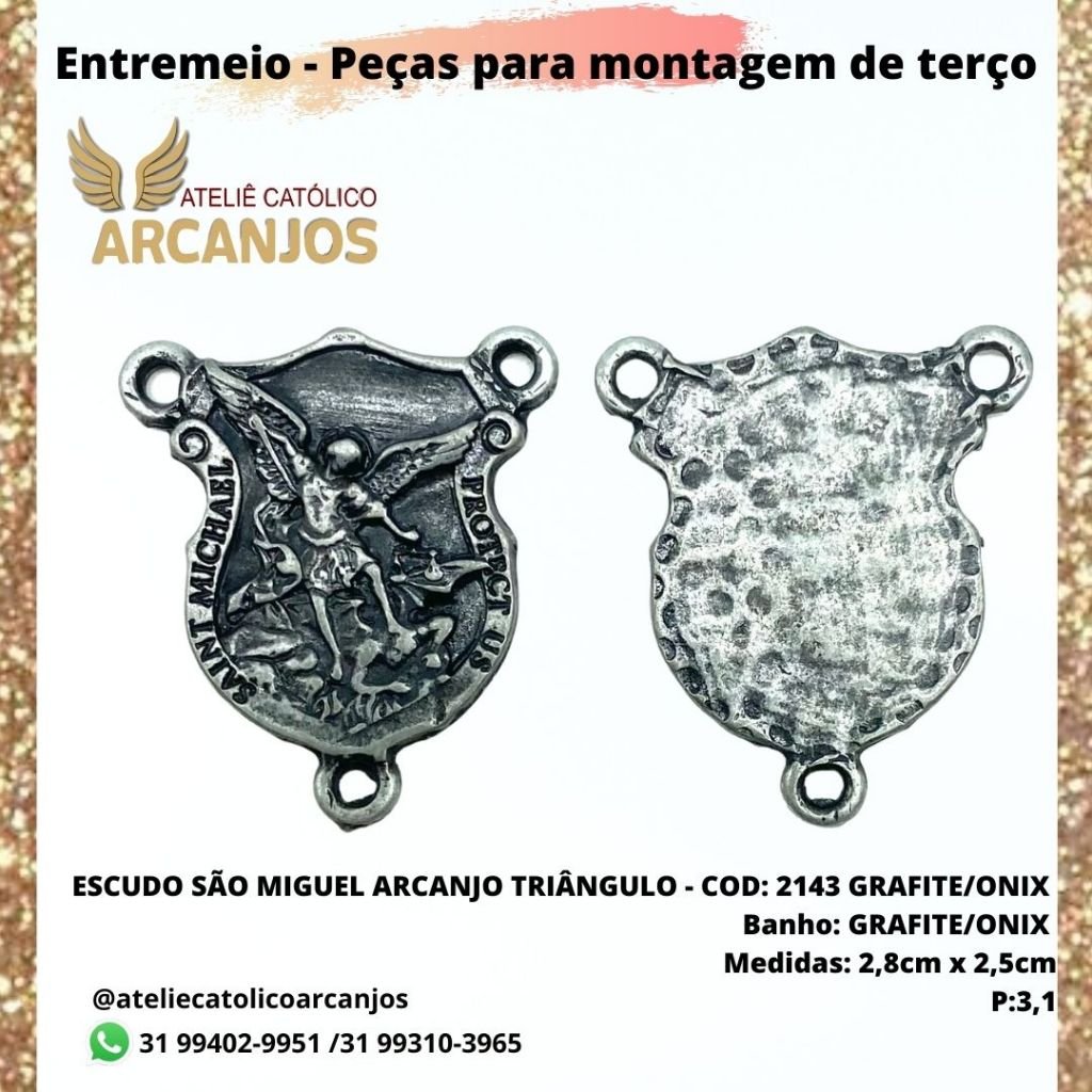 CRUZ RESINADA EM COR - COD:4031 Resina Branca 5,5CM X 3,2CM