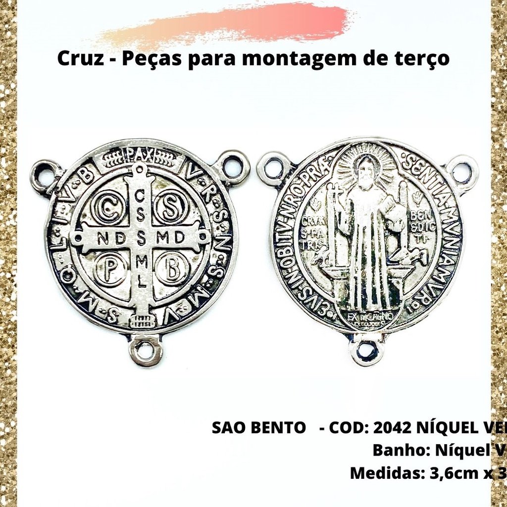 CRUZ RESINADA EM COR - COD:4031 Resina Branca 5,5CM X 3,2CM