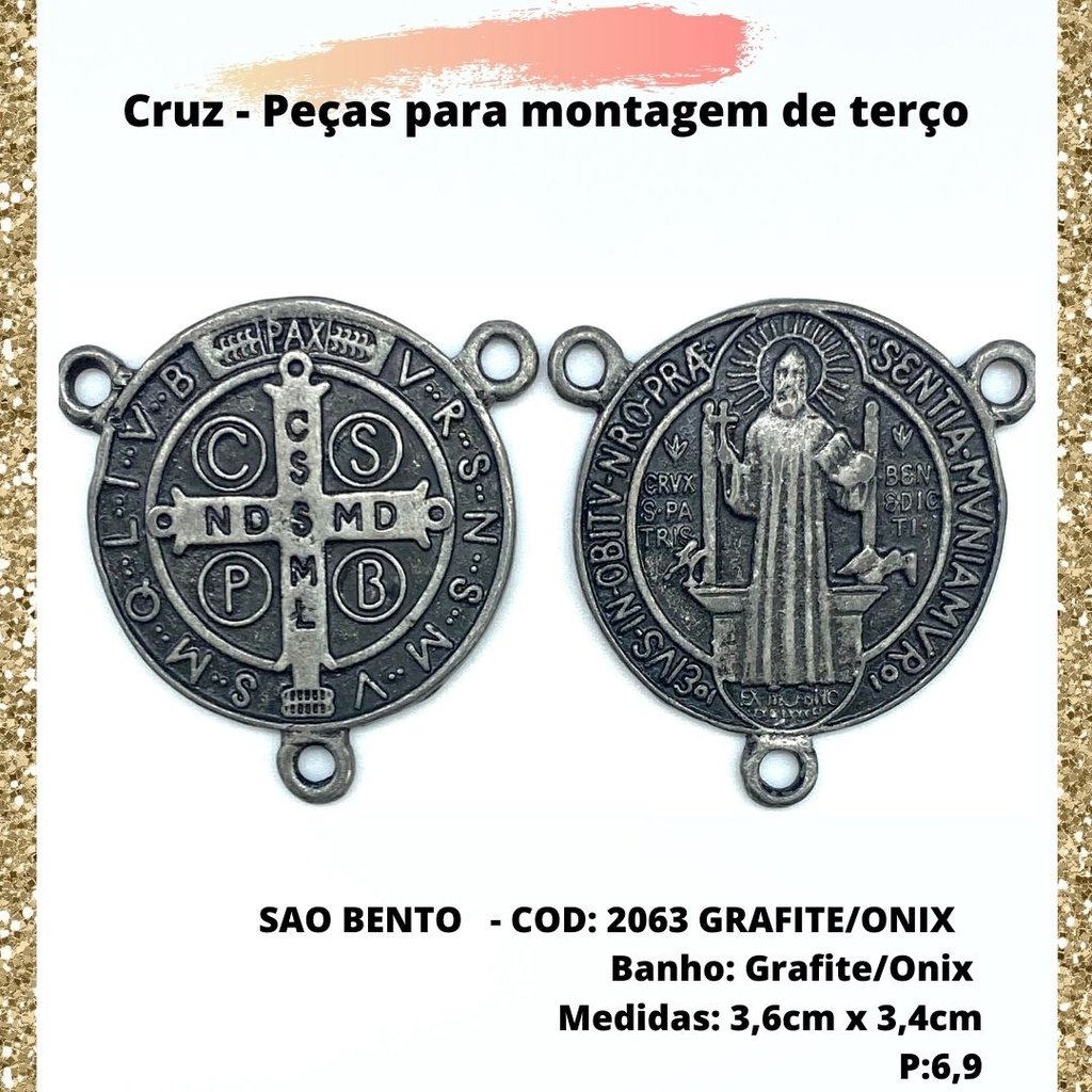 CRUZ RESINADA EM COR - COD:4031 Resina Branca 5,5CM X 3,2CM