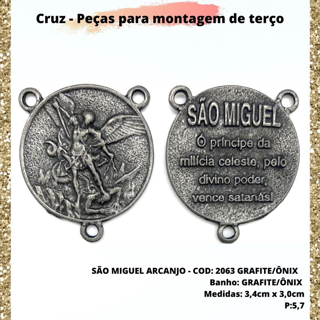 CRUZ RESINADA EM COR - COD:4031 Resina Branca 5,5CM X 3,2CM