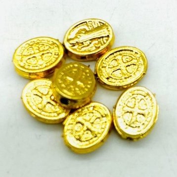 CRUZ RESINADA EM COR - COD:4031 Resina Branca 5,5CM X 3,2CM