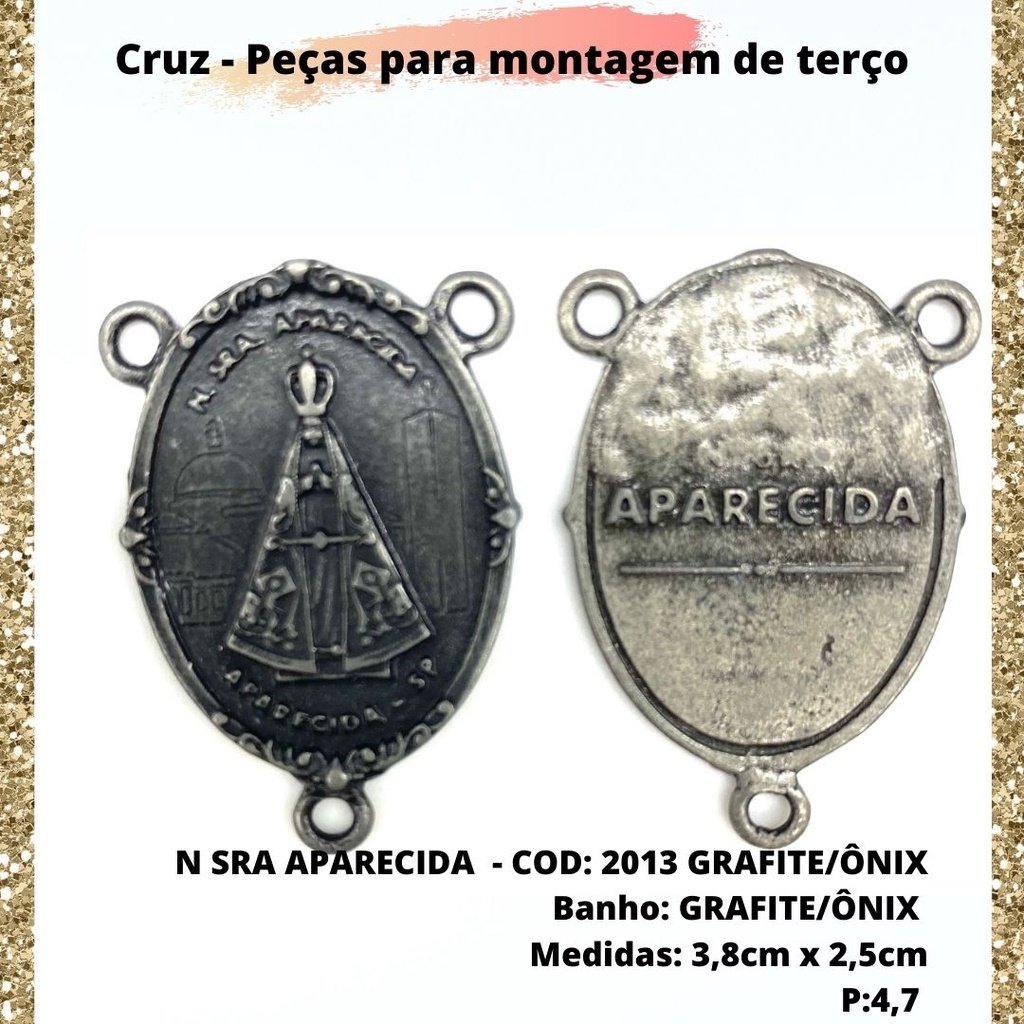 CRUZ RESINADA EM COR - COD:4031 Resina Branca 5,5CM X 3,2CM