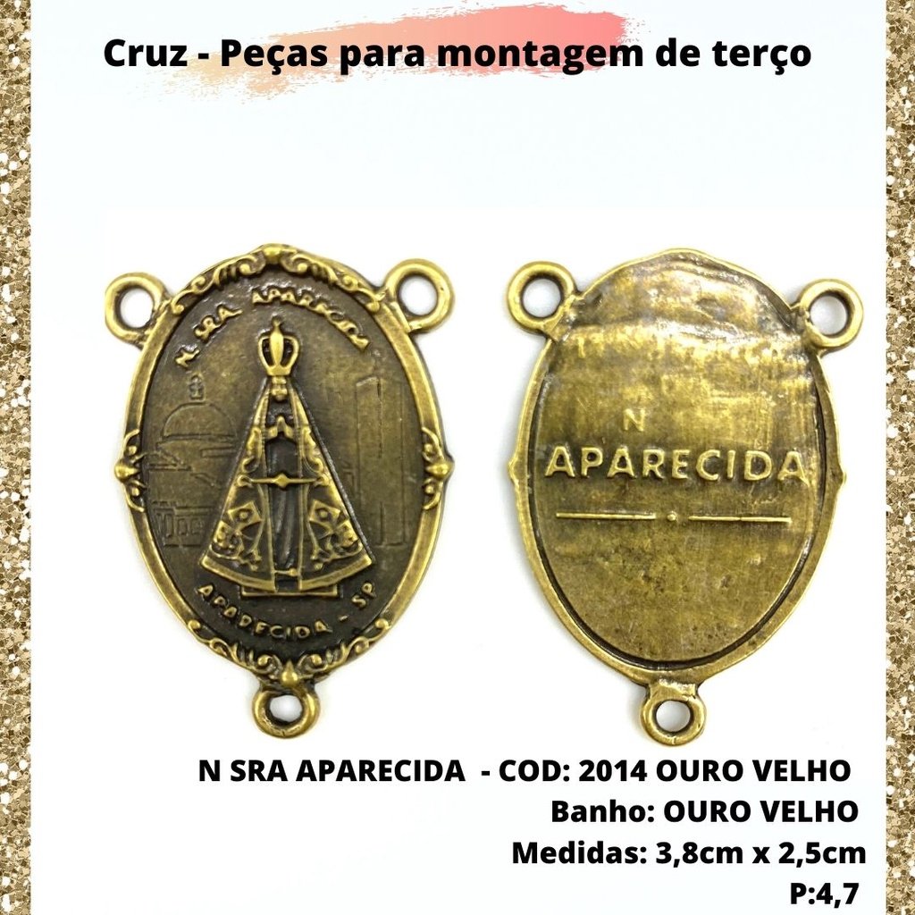 CRUZ RESINADA EM COR - COD:4031 Resina Branca 5,5CM X 3,2CM
