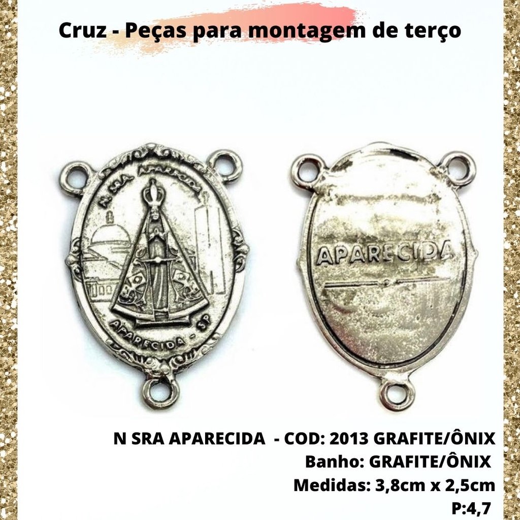 CRUZ RESINADA EM COR - COD:4031 Resina Branca 5,5CM X 3,2CM