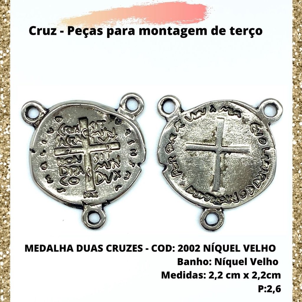 CRUZ RESINADA EM COR - COD:4031 Resina Branca 5,5CM X 3,2CM