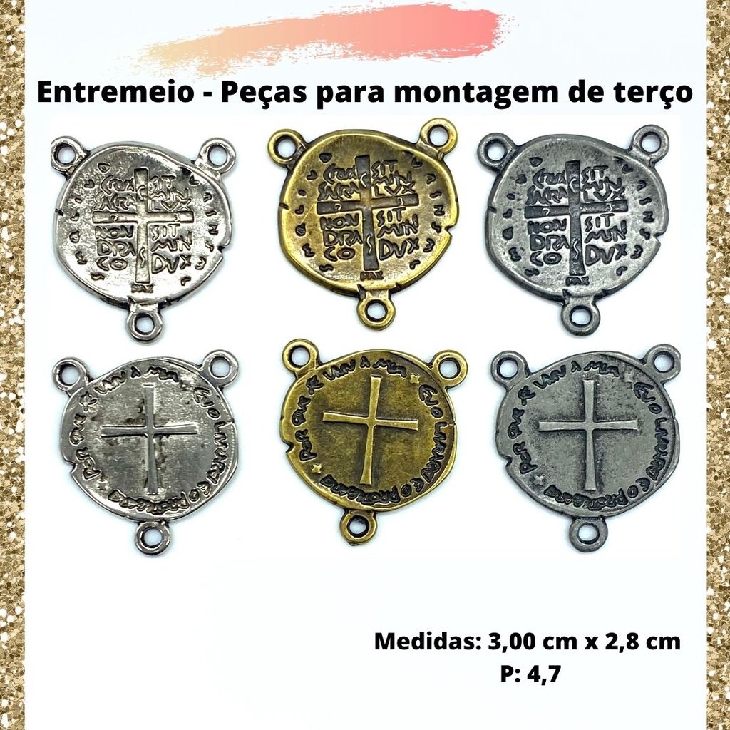 CRUZ RESINADA EM COR - COD:4031 Resina Branca 5,5CM X 3,2CM