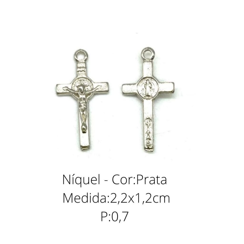 CRUZ RESINADA EM COR - COD:4031 Resina Branca 5,5CM X 3,2CM